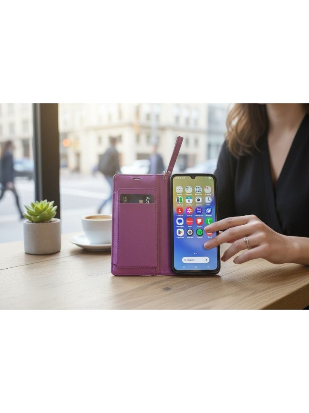 Samsung Galaxy A15 5G SM‑A156U – 128GB – Purple Wallet Case Included